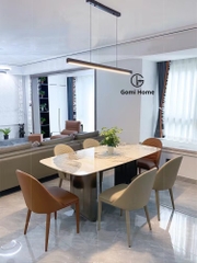 Bộ Bàn Ăn Chân Nửa Trụ Đối ( Đá Siêu Tinh Thể )