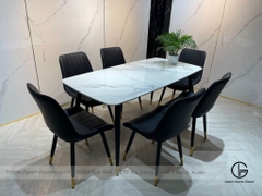 Bộ Bàn Ăn Chân Côn + Ghế Loft ( Sọc )