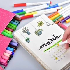 Bút lông màu Fiber Pen Colokit Thiên Long viết nét thanh nét đậm
