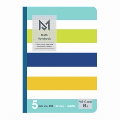 Vở may dán gáy giấy Caro B5 120 trang 70GSM ; MS: 990