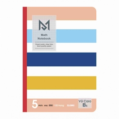 Vở may dán gáy giấy Caro B5 120 trang 70GSM ; MS: 990