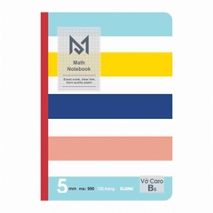 Vở may dán gáy giấy Caro B5 120 trang 70GSM ; MS: 990