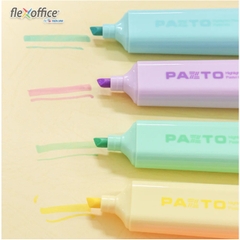 Bút dạ quang màu Pastel Thiên Long Flexoffice Pazto FO-HL009/VN - Rửa được - Không để lại vết khi Photocopy