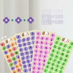 Sticker chữ cái alphabet dùng decor top loader, Miếng dán trang trí sổ lưu niệm
