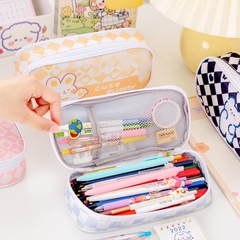 Túi Đựng Bút Bằng Vải Họa Tiết Caro