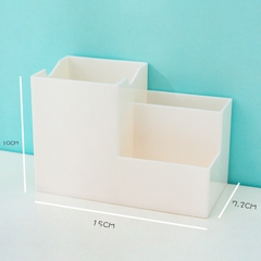 ( KÈM  STICKER ) Ống cắm bút 3 ngăn hình chữ nhật 10*15*7.4cm