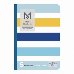 Vở may dán gáy giấy Caro B5 120 trang 70GSM ; MS: 990