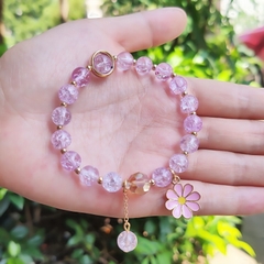 Vòng tay tua rua hoa cúc xỏ hạt pha lê phong cách Hàn Quốc