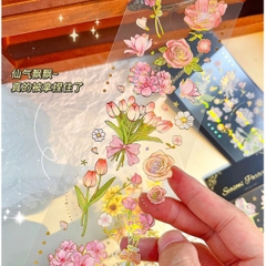 Sticker Hoa Lá tự cắt trang trí sổ tay DIY