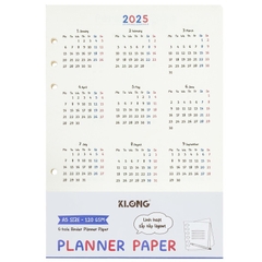Ruột sổ kế hoạch Paper Planner kẹp còng A5 96 trang 120/76; MS: 963