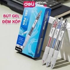 Bút gel đệm xốp deli EG104 đệm xốp ngòi 0.5mm – viết mượt tay, êm từng nét