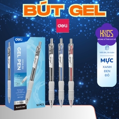 Bút gel đệm xốp deli EG104 đệm xốp ngòi 0.5mm – viết mượt tay, êm từng nét
