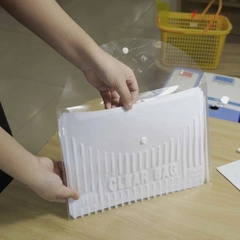 Túi đựng hồ sơ Eras E471, bìa clearbag nút cúc A4 trong suốt tiện lợi, bền đẹp, gọn gàng