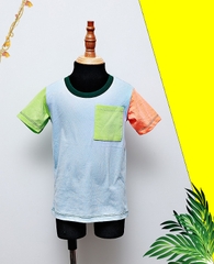 ÁO T-SHIRT PHỐI MÀU TAY TÚI