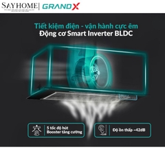 Máy hút mùi GrandX GX H70F79G âm tủ toàn phần tại thành phố Hồ Chí Minh