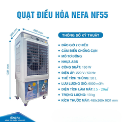 Quạt điều hòa hơi nước Nefa NF55 Phím cơ - Chính hãng