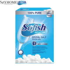Muối rửa bát Sofish Giúp Làm Mềm Nước Chống Vôi Cặn Nhập Khẩu Hộp 1kg Dành Cho Máy Rửa Bát - Hàng chính hãng