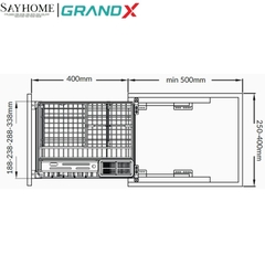 Giá đựng chai lọ gia vị GrandX XK.25S1/30S1/35S1/40S1nan dẹt tại thành phố Hồ Chí Minh