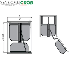 Tủ đồ khô GROB GH- 445, GH- 460 4 tầng đa năng inox hộp - Hàng chính hãng GROB