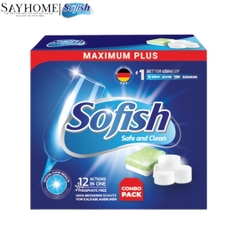 Combo dùng thử Sofish loại 20 viên + 0.5kg muối làm mềm nước chuyên dùng cho máy rửa bát - Hàng chính hãng