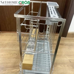 Kệ dao thớt GROB GC304-20/25/30/35/40 đa năng inox 304, nan dẹt - Hàng chính hãng GROB