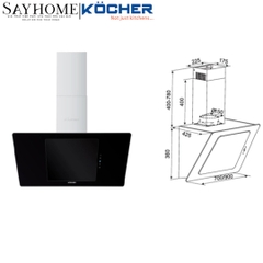 Máy hút mùi dạng TV Kocher K-2080V tại thành phố Hồ Chí Minh
