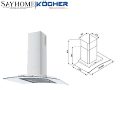 Máy hút mùi kính cong KOCHER K-228T tại thành phố Hồ Chí Minh