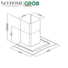 Máy hút mùi kính cong GROB GH-KS1700, GH-KS1900 tại thành phố Hồ Chí Minh