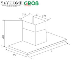 Máy hút mùi chữ T GROB GHTT - 700, GHTT - 900 tại thành phố Hồ Chí Minh