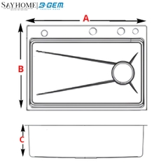 Bộ chậu rửa chén bát 1 hố inox 304 B-GEM BG - 7546LV, BG - 7846LV 75/78cm tại thành phố Hồ Chí Minh