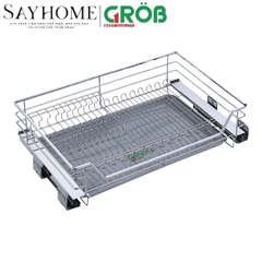 Kệ chén dĩa GROB CR-61/71/75/81/91 đa năng inox mạ Crom, nan vuông - Hàng chính hãng GROB