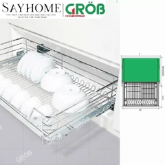 Kệ chén dĩa GROB CR-61/71/75/81/91 đa năng inox mạ Crom, nan vuông - Hàng chính hãng GROB