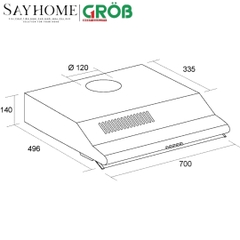 Máy hút mùi âm tủ GH-CL700 tại thành phố Hồ Chí Minh