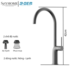 Vòi rửa chén bát B-GEM BG-M003B nóng lạnh cao cấp tại Thành phố Hồ Chí Minh