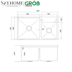 Chậu rửa bát GROB GV304-8245A tại thành phố Hồ Chí Minh