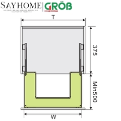 Kệ đựng chất tẩy rửa GROB GHS- 80, GHS- 90, GHS- 80A, GHS- 90A dạng chữ U gắn cánh - Hàng chính hãng GROB