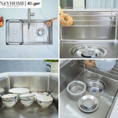 Chậu rửa chén bát 1 hố Nhật Kluger KY8045ST Plus - Hàng chính hãng