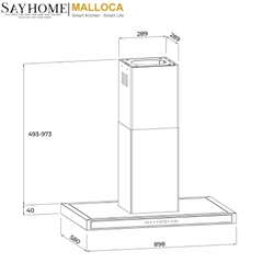 Máy hút mùi Malloca ISLA MH9058 treo độc lập tại thành phố Hồ Chí Minh