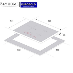 Bếp từ ba vùng nấu  EUROGOLD  EUH2131 - Hàng chính hãng