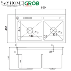 Chậu rửa bát  GROB GV304-8648 tại thành phố Hồ Chí Minh