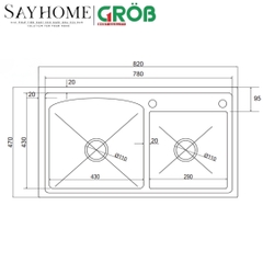 Chậu rửa bát 2 hốGROB  GS304-8247HD tại thành phố Hồ Chí Minh