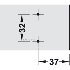 Đế bản lề tủ Metalla 310 SM Hafele 311.71.500