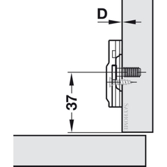 Đế bản lề tủ Metalla 310 SM Hafele 311.71.500