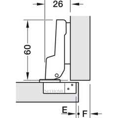 Bản lề cong ít Metalla A 110º Hafele 311.88.531 - Hàng chính hãng HAFELE