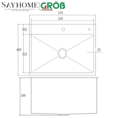 Chậu rửa bát 1 hố GROB GS304-5745CC tại thành phố Hồ Chí Minh