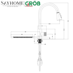 Vòi rửa bátGROB  GS304-R2M tại thành phố Hồ Chí Minh