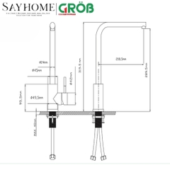 Vòi rửa bát GROB GF-304SR3, GF-304SR3HM tại thành phố Hồ Chí Minh