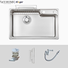Chậu rửa chén bát 1 hố Nhật Kluger KH8050FS Basic/Plus - Hàng chính hãng