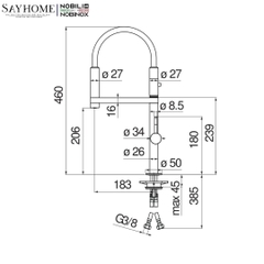 Vòi rửa chén NOBILI MOVE NB133S cần mềm - Hàng chính hãng