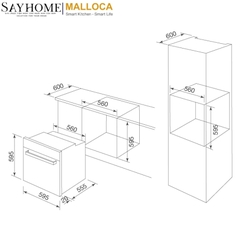 Lò nướng MALLOCA MOV659MCB âm tủ 65 Lít tại thành phố Hồ Chí Minh